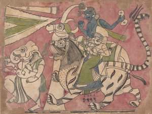 Ganesha leder Shiva og Durga i prosesjon, 1700-tallet. av Unbekannt