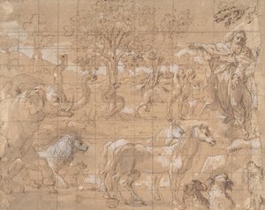 Edens hage, Dyrenes skapelse, 1500-tallet. av Unbekannt