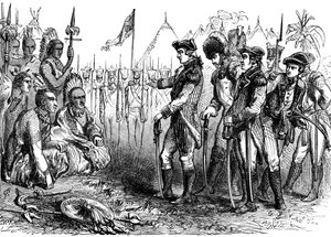General Burgoyne henvendte seg til indianerne, 1777 c1880 av Unbekannt