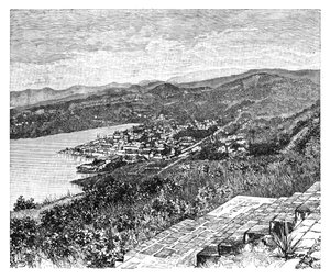 Generell utsikt over Castries, St Lucia Island, c1890 av Unbekannt