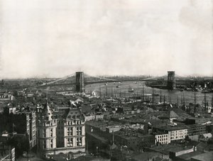 Generell visning som viser Brooklyn Bridge, New York, USA, 1895. av Unbekannt