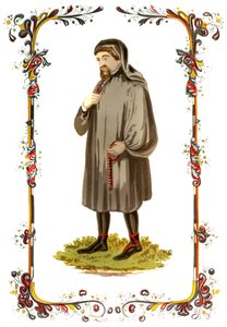 Geoffrey Chaucer , engelsk forfatter, poet, filosof, byråkrat og diplomat fra 1300-tallet, c1850 av Unbekannt