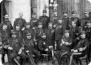 Georges Boulanger , fransk general og politiker, med andre hæroffiserer, 1888 av Unbekannt