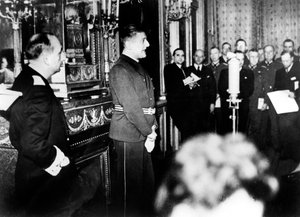 Tysk ambassadør i Vichy Frankrike, Otto Abetz, holdt en pressekonferanse, 15. desember 1940 av Unbekannt