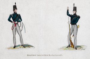 Tyske soldater fra Waterloo-perioden, 1800-tallet av Unbekannt