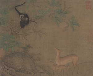Gibbons og hjort. av Unbekannt