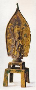 Forgylt bronsefigur av Kuan-Yin, 334 e.Kr., 1936 av Unbekannt