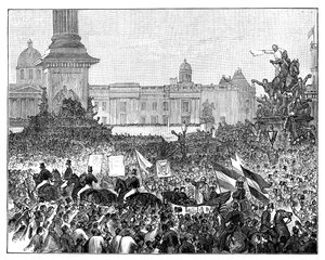 Giuseppe Garibaldis mottakelse på Trafalgar Square, London, 1864 av Unbekannt