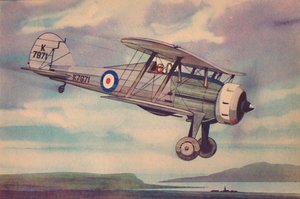 Gloster Gladiator Fighter Biplane, c1944. av Unbekannt