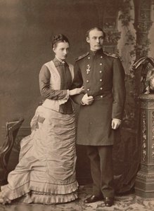 Storhertuginne Anastasia Mikhailovna av Russland og storhertug Frederick Francis III, 1878. av Unbekannt