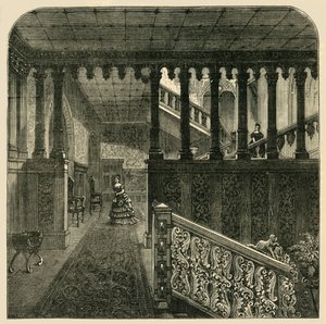 Grand Staircase, Holland House, c1876. av Unbekannt