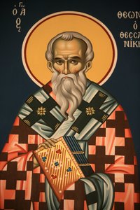 Gresk-ortodoks ikon som viser den hellige Theonasos fra Thessalonikki Thessalonique Hellas av Unbekannt