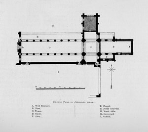 Grunnplan for Jedburgh Abbey, 1897 av Unbekannt