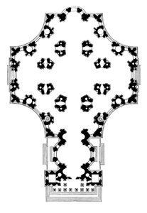 Grunnplan for St Pauls Cathedral, London, andre design, 1600-tallet 1882 av Unbekannt
