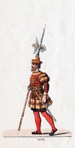 Vakt, kostymedesign for Shakespeares skuespill, Henry VIII, 1800-tallet av Unbekannt