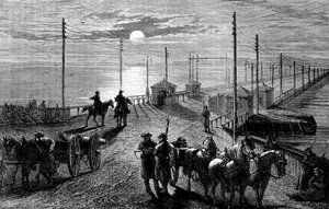 Vokter en bro over Potomac, amerikansk borgerkrig, c1861 c1880 av Unbekannt