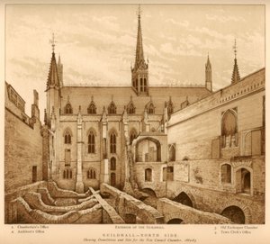 Guildhall North Side, City of London, 1882-1883 1886 av Unbekannt
