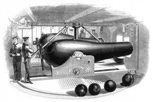 Gun Turret ombord på USS Passaic, c1860-tallet av Unbekannt