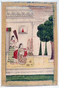 Gunakali Ragini, Ragamala Album, School of Rajasthan, 1800-tallet av Unbekannt