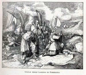 Gustav Adolf landing i Pommern, 1882 av Unbekannt