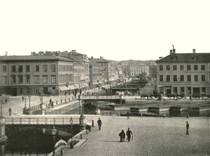 Gustav Adolfs torg og Ostra Hamngatan, Gøteborg, Sverige, 1895. av Unbekannt