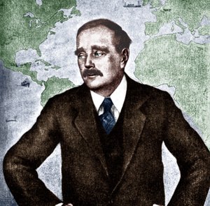 H G Wells - portrett av den engelske forfatteren, journalisten, sosiologen og historikeren, ca. 1933. 21. september 1866 - 13. august 1946. Verdenskrig. av Unbekannt