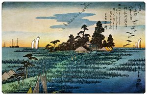 Hanedas Rakugan Ese Fing-kompliment på Haneda, 1830-tallet 1925 av Unbekannt