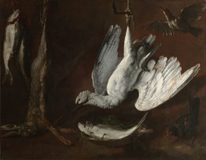 Hare, skjestork og fisk, midten av 1600-tallet. av Unbekannt