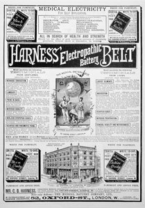 Seleelektropatisk batteribelte-annonse, 1893 av Unbekannt