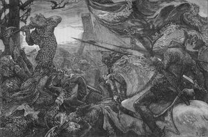 Harold i slaget ved Hastings, 1066, c1880 av Unbekannt