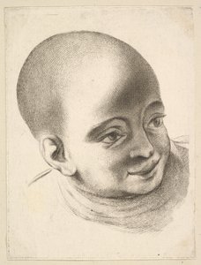 Head of a Child, fra Livre de Têtes Gravées dapres F. Boucher et Autres Book of..., 1700-tallet. av Unbekannt