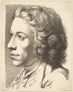 Head of a Man in Profile, fra Livre de Têtes Gravées dapres F. Boucher et Autres..., 1700-tallet. av Unbekannt