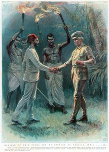 Henry Morton Stanley, walisisk journalist og oppdagelsesreisende, møter Emin Pasha på Kavalli, 29. april 1888 av Unbekannt