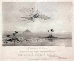 Hensons 'Ariel' over pyramidene, Egypt av Unbekannt