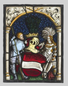 Heraldisk panel som viser en ridder og en dame med armene til erkehertugdømmet i Østerrike, ca. 1515. av Unbekannt