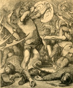 Hereward skjærer seg gjennom den normanniske verten, c1890. av Unbekannt