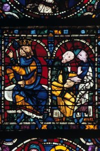 Herodes og hans rådgivere, farget glass, Chartres katedral, Frankrike, 1145-1155 av Unbekannt
