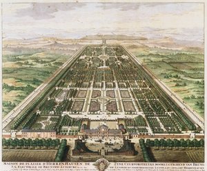 Herrenhausen: Slott og hager, ca. 1745 av Unbekannt