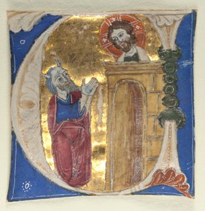 Historiert første U Utskåret fra en bibel, 1200-tallet. av Unbekannt