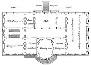 Hobans originale planer for Det hvite hus, 1700-tallet 1908 av Unbekannt