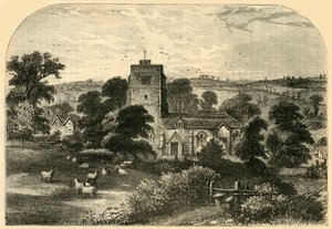 Hornsey kirke i 1750, c1876. av Unbekannt