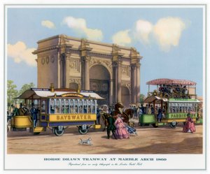 Hestetrukket trikk ved Marble Arch, 1860 av Unbekannt