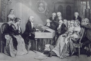 Huskonsert hos Mozart-familien i Wien, 1800-tallet av Unbekannt