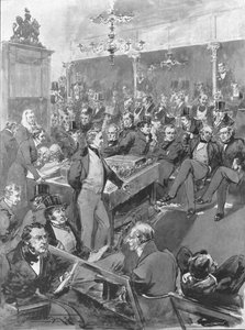 Underhuset, 1846: Robert Peel kunngjorde sin konvertering til frihandelsprinsipper..., 1901. av Unbekannt