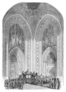 Houses of Parliament, Grand Entrance, Westminster, London, sent på 1800-tallet av Unbekannt