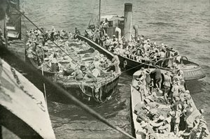 Hvordan de sårede ble formidlet til sykehusskipene, 1919. av Unbekannt