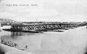 Howrah-broen over Hooghly-elven, Calcutta, India, tidlig på 1900-tallet av Unbekannt