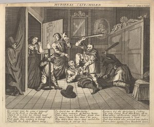 Hudibras katekisert plate 9: Illustrasjoner til Samuel Butlers Hudibras, 1725-30. av Unbekannt