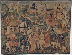 Jakt og pastorale scener, med en sekkepiper og dansere, ca. 1510. av Unbekannt