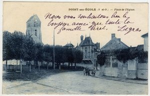 Ile de France, Essonne (91), Soisy sur Ecole (Soisy-sur-Ecole): Kirketorg - Postkort sent på 1800-tallet - begynnelsen av 1900-tallet av Unbekannt